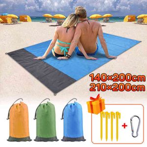 Açık kum kovucu battaniye su geçirmez plaj paspas katlanır kamp paspası yatak portatif hafif cep piknik paspas l220711