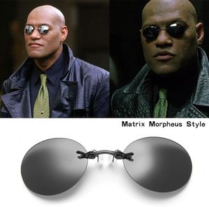 Messingmetall großhandel-Sonnenbrille Explosion Pinch Nose Retro Metal Rand Mini Brassen für Männer und Frauen Die Matrixsunglasses