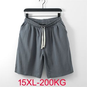 męskie duże plus 15xl 12xl 14xl 9xl Summer Linen Large Elast Sports LUSE 56 58 60 Black Large Size Shorts 200kg 220630