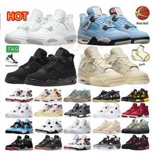 50� desconto 2022 Jumpman 4 4S Basquete Sapatos Universidade Blue Tech Branca Cimento Branco Cimento Pure Money Red Thunder Pony Hair Guava Ice Sneakers Women Treiners Us 5.5-13 062713