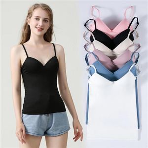 Tanque ajustável Modal Big Girls Bra Copo sem anel de aço sem emenda de uma peça sem aro sling camisole camis tops camiseta