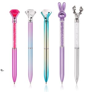 Diamond Elk / Rabbit Ballpoint Pen Bullet Type 1.0 Fashion Penne Cancelleria per ufficio Pubblicità creativa Gradiente penne colorate RRA13005