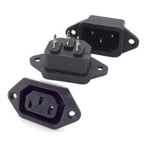 Andra belysningstillbehör Straight Cable Plug Connector C13 C14 10A 250V Black Female Man Rewirabla Power 3 Pin AC Socket K5other