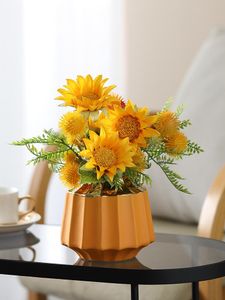 Dekorative Blumen Kränze Nordeuropa Licht Luxus Keramik Vase Ornamente Wohnzimmer Tisch Tee Künstliche Blume Home Dekoration Fak