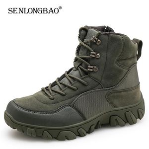 Militär Tactical Mens Special Force Leather Waterproof Desert Boots Combat Ankle Boot Army Work Mens skor Storlek 3947 Y200915