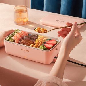 220V Electric Lunch Box Rice Cooker Portable Lunch Heating Box Constant Temperature Heating Mini Food Warmer For Office 800ml 201016