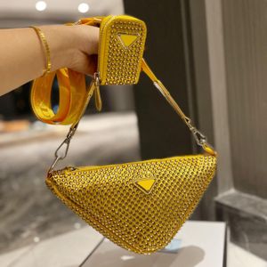 Designer Bag Shoulder Bags P Purse Tote Luxury Full Rhinestones Diagonal Crossbody Genuine Leather Women's Evening Letter With Coin Purse Card Holder