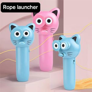 Rope Launcher Thruste Propeller Toys Cute Cat String Controller Rope Flying Floating Novelty Outdoor ToyXmas3234