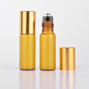 エッセンシャルオイルのためのステンレススチールローラーボールが付いているガラスローラーボトルの小さいメガネの瓶