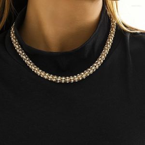 Chokers Chunky Necklaces For Women Round Collar Statement Necklace Rhinestone Gold Silver Color Hip Hop Jewelry Luxury Party Bijoux Morr22