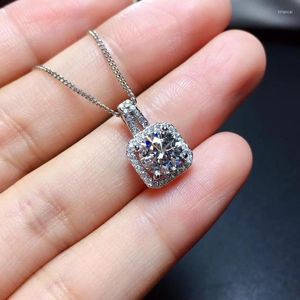 Andra Sterling Silver Square Moissanite Pendant Necklace 18K White Gold Plated AU750 Brilliant Cut 1 D Diamond Neckaces Another