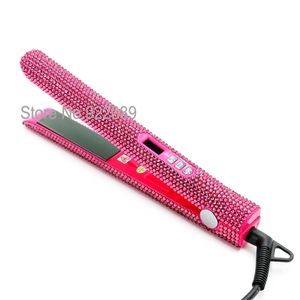Professional Crystal Hair Flat Iron Plate Diamond Straightener Styling Tools with Bling s 220623