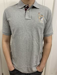 Hochwertiges US-Herren-Poloshirt mit Bärenmotiv und Stickerei, Designer-Kurzarm-Poloshirt 4XL 5XL