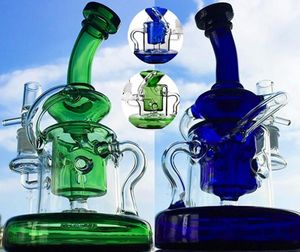 8.7inchs Percolator Water Pipes Glass Bubbler Heady Glass Bong Recycler Dab Rigs With 14mm Bowl Smoke Water Pipes