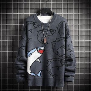 Men's Sweaters Pullover Men's Women's Winter Warm Round Neck Knit Harajuku Anime Undershirt 2022 Aesthetic Design Y2k Clothes SharkM