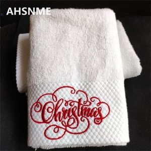Merry Christmas bath Customized message prayer baptism Cotton Hand 100% Cotton Embroidery Name Personalized Towel 220616