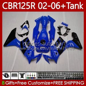 + Tank OEM Fairings para Honda CBR 125R CBR 125 R CC CB125R 2002 2003 2004 2005 2006 Corpo 124No.110 Black Blue CBR-125 CBR125RR 02-06 CBR-125R 125cc 02 03 04 05 06