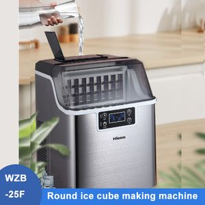 120W Máquina de gelo elétrica automática Gerador de refrigerador Mini redondo Cuba de gelo Mustral de cozinha para bares restaurantes hotéis