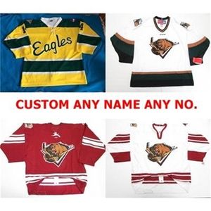 C26 NIK1 Spersonalizowany Echl Utah Grizzlies Jersey Niestandardowe Mens Kobiet Dzieci Hokej na Lodzie Tanie Koszulki Dostosowane Ciele Cut Yellow White Cingd Jerseys