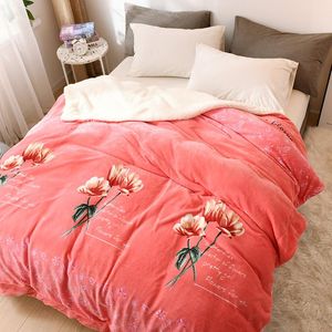 Dekens dikker revisible throwd deken kasjmier warmte gewogen bedden bank roze bloemen comfortabel cmblankets