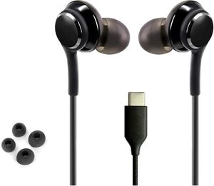 USB C Jack hörlurar Hörlurar för Samsung Galaxy Note 10 Plus S20 Wired Headset Type C Plug-hörlur