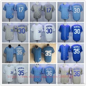 Maglie da baseball vintage di film indossano cucite 36 CamGallagher 35 EricHosmer 30 YordanoVentura Tutte cucite via traspirante Sport Vendita Jersey di alta qualità