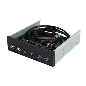 Datorkablar Anslutningar 5,25 tums stationär PC -fodral Intern frontpanel USB Hub 2 Ports 3.0 och 2.0 med HD Audio Port 20 Pin ConnectorC