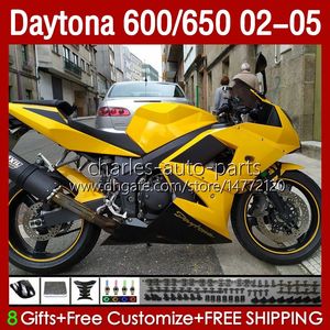 Кузов для кузова для Daytona 600 650 CC Daytona650 02-05 CoStling 104HC.2 Глянцевая Black Daytona600 2002 2003 2004 2005 Bodys Daytona 600 02 03 04 05 Full Vatings