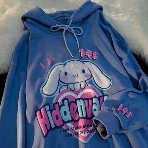 Youth Girl New Style Korean Y2K Street Hip-hop Cartoon Print Plus Size Hoodie Pair Outfit Harajuku Fashion Top