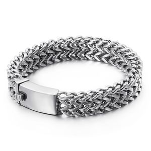 12mm 18mm WidePunk Cool Mesh Chain Bracelet Men Women Fashion Never Fade Hiphop Stainless Steel Mens Bracelets Bangles Biker Jewelry Brazaletes