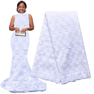 Cotton Swiss Voile Lace no tecido da Suíça 2023 Nigerianos Bordados Lacos secos Fabricular