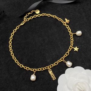 Wholesale white gold mothers bracelet resale online - Luxury Classic Designer Jewelry Letter Pearl Charm Bracelet Women High Quality Bees Necklace Chain Copper Material Couple Wedding Birthday Gift