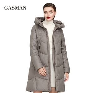 Gasman Khaki Moda de jaqueta de inverno quente Mulheres de manga comprida Casaco de parka espessa com capuz fêmea à prova d'água de jaquetas 19677 201125