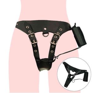 Nxy Sm Bondage Electro Shock PU Pants Sex Toys For Women Stimulation Sex Game For Adults Electric Shock Masturbation Sex Toy Female Erotic Shop 220429