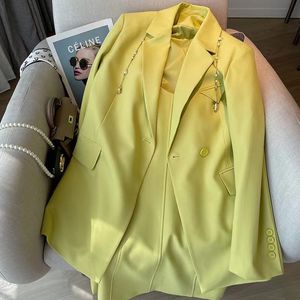 T615 Womens Suit Blazers Tide Marka Yüksek kaliteli Retro Moda Tasarımcı Sıradan ve çok yönlü Serisi Takım Ceket İnce Plus Boyut Kadın Giysileri