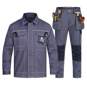 Men's Tracksuits Welding Suits Protective Auto Repair Clothes With Reflective Strap Workwear Durable Tooling Uniform Mechanic Multi-PocketMe