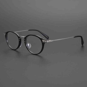 Light Made Pure Titanium Round Frame EyeGlasses Frame Altezza Numero Myopia Anti Blue Light Flat Flat Frame Uomo e donna