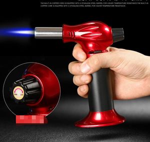 Newest Big Strong Torches Jet Lighter Butane Windproof Straight Cigar Lighters Igniter NO Gas For BBQ Kitchen barbecue Camping Tools