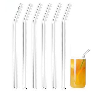 High Borosilicate Glass Straws 8mm Eco Friendly Reusable Drinking Straw for Smoothies Cocktails Bar Accessories Straws Coffee sxjun6