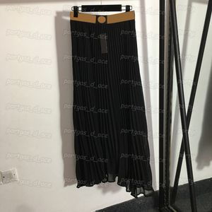 Юбки Миди оптовых-Высокая талия плиссированные юбки Womnes Black Midi платье весна летняя длинная юбка для женщин