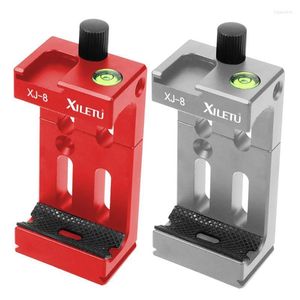 Tripods XILETU XJ-8 2Pcs Tripod Head Bracket Clip For Phone With Spirit Level And Cold Shoe Mount Red & Silver Loga22