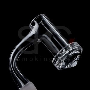 Hookahs Full Weld Diamond Beveled Edge Fully Welded Faceted Bottom Quartz Bnagers 14mm Male Nials for Dab Rigs Glass Bong Water Pipies
