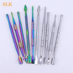 Retail smoking accessories high quality metal stainless steel tips dab wax tool kit gift box vape dabber carving tools for concentrate oil waxs