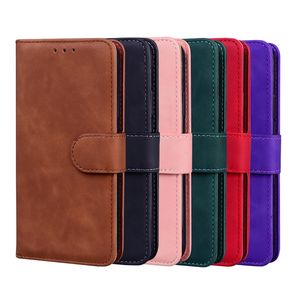 Skin Feel Leather Wallet Cases For Moto G42 One Plus Nord 2T CE 2 Lite 5G Huawei Honor X7 X8 Hand Feeling Business ID Card Slot Holder Magnetic Retro Plain PU Flip Cover