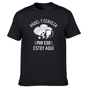 Camisetas Hombre Pádel Y Cerveza Por Eso Estoy Aquí Camisetas Graphic Streetwear Manga Corta Jugadores Españoles Padel Deportes T-shirtMen'