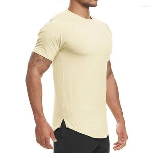 Erkek Tişörtleri Yaz Erkekler Spor T-Shirt Düz Renklerin Yakında Mild22