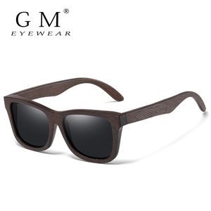 GM Retro Fashion Wood Polarized Sunglasses Driving Square Style Sun Glasses Male UV400 Women Men 220531