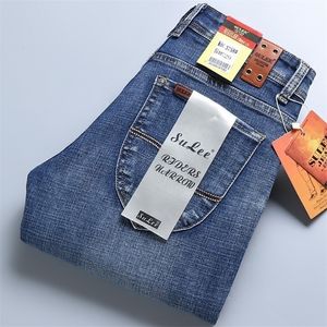 Sulee Top Brand Business Jeans Stretch Slim Denim брюки мужские повседневные полные 220328