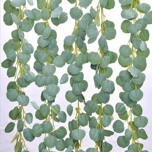 Decorative Flowers & Wreaths Artificial Green Eucalyptus Garland Rose Vine Hanging Fake Rattan Ivy Wreath Wall Decor Romantic Wedding Decora