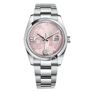 Wysokiej jakości azjatyckie zegarek 2813 Sport Automatyczne mechaniczne zegarki damskie 36 mm różowy wzór mody luksusowy cyfrowy zegarek 116200 Składający się klamra